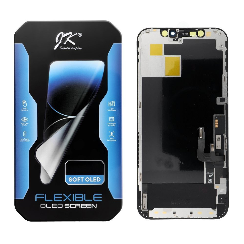 JK Οθόνη Soft OLED και Digitizer Οθόνη και Μηχανισμός Αφής για iPhone 12 / 12 Pro Black