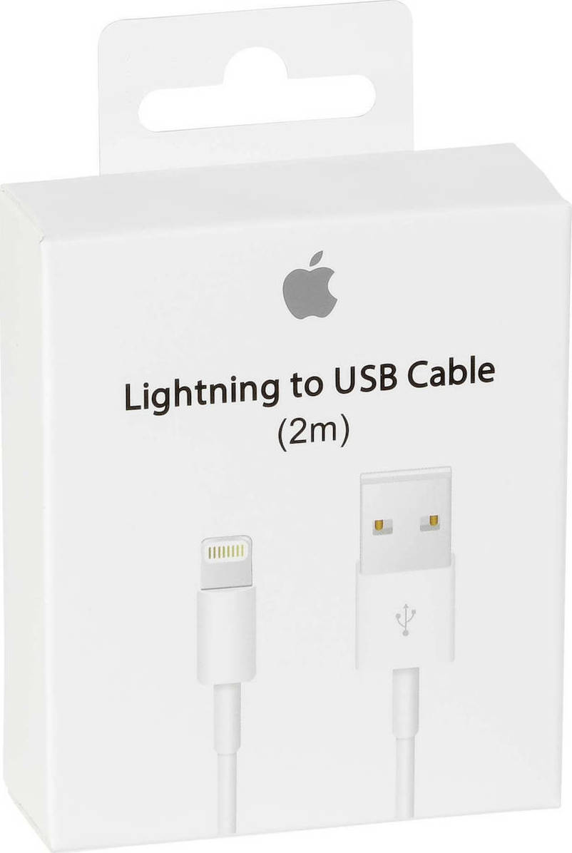 Γνήσιο Apple Καλώδιο USB-A to Lightning Λευκό 2m (MD819ZM/A)