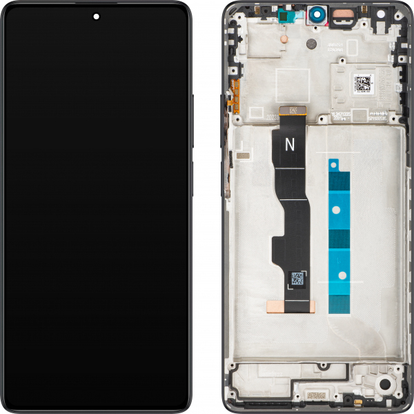 Γνήσια Οθόνη OLED και Μηχανισμός Αφής Xiaomi Redmi Note 13 5G Μαύρη με Frame Service Pack 5600020N1700