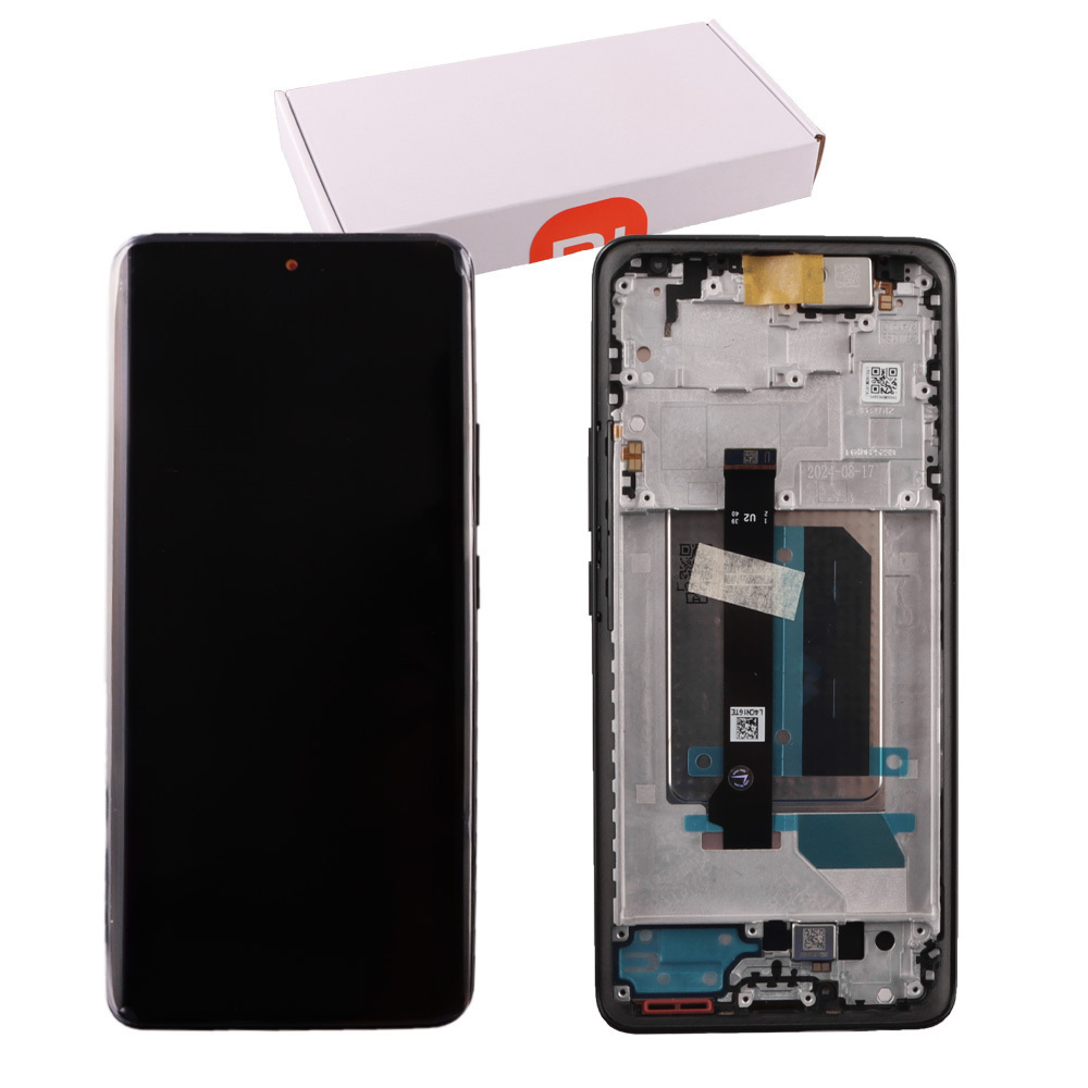 Γνήσια Οθόνη OLED και Μηχανισμός Αφής Xiaomi Redmi Note 14 Pro Plus 5G Μαύρη με Frame Service Pack 5600190O16U00